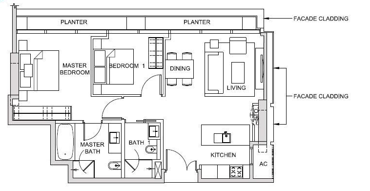 South Beach Residences 2 bedroom Selling SIngapore