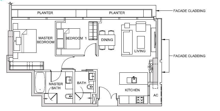 South Beach Residences 2 bedroom Selling SIngapore